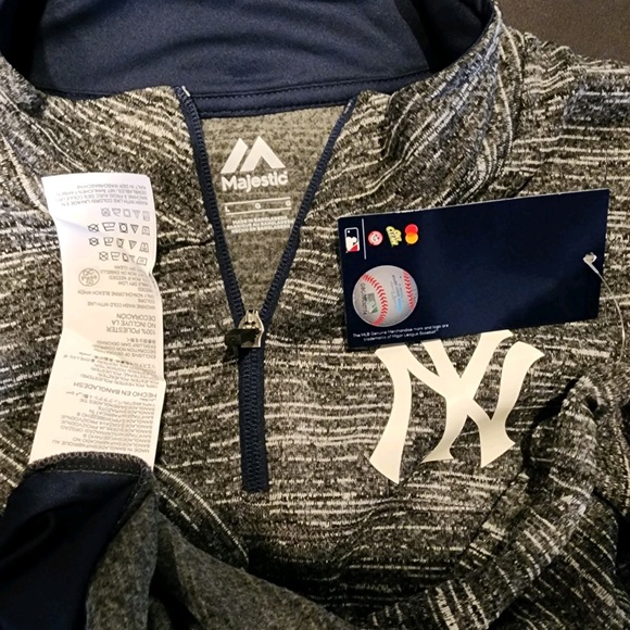 NY Yankees Official MLB Fanatics Branded by Majestic Primary Logo 1/4 Zip Jkt - Picture 4 of 7